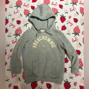 Vintage Abercrombie & Fitch Grey Logo Hoodie